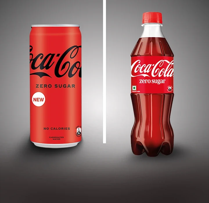Coca Cola Zero Sugar 330ml Can OR 475ml Bottle — official Domino's India menu photo