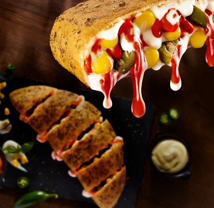 Fiery Corn & Jalapeno Garlic Bread — official Domino's India menu photo