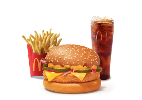 Corn & cheese Burger Combo — official McDelivery India menu photo