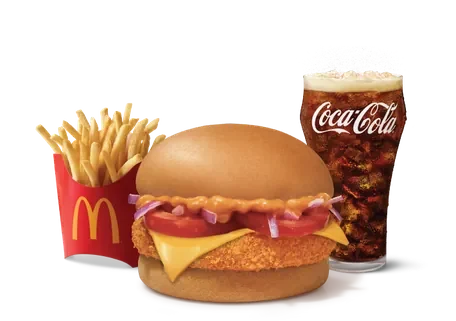 McAloo Tikki Burger with Cheese Combo ( M) — official McDelivery India menu photo