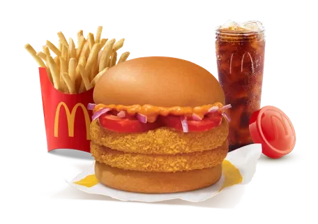 McAloo Tikki Double Patty Burger Combo — official McDelivery India menu photo