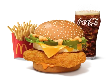 McSpicy Premium Burger Chicken Combo — official McDelivery India menu photo