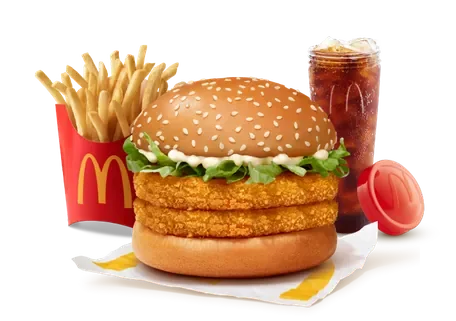 McVeggie Double Patty Burger Combo — official McDelivery India menu photo