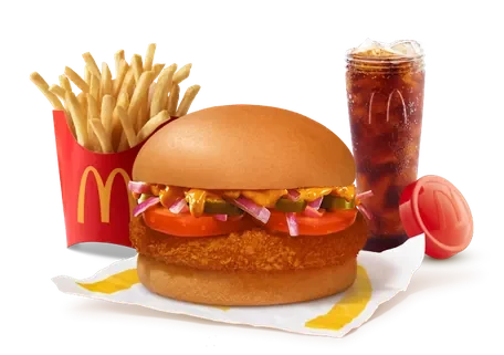 Mexican McAloo Tikki Burger Combo — official McDelivery India menu photo