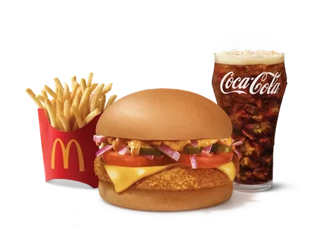 Mexican McAloo Tikki Burger with Cheese Combo ( M) — official McDelivery India menu photo