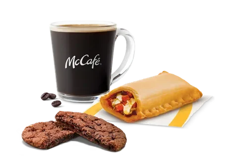 Veg Pizza McPuff + Choco Crunch Cookie + Americano — official McDelivery India menu photo