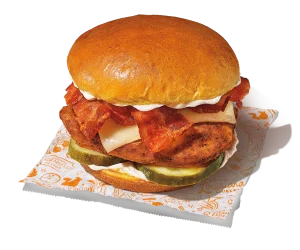 Blackened Bacon & Cheese Chicken Sandwich — official Popeyes menu photo