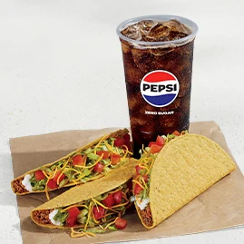 3 Crunchy Tacos Supreme® Combo — official Taco Bell menu photo