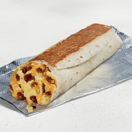 Cheesy Toasted Breakfast Burrito Bacon — official Taco Bell menu photo