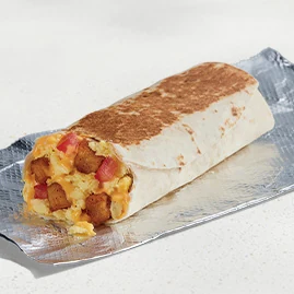 Cheesy Toasted Breakfast Burrito Potato — official Taco Bell menu photo