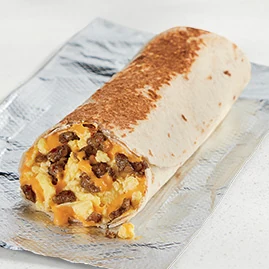 Cheesy Toasted Breakfast Burrito Sausage — official Taco Bell menu photo