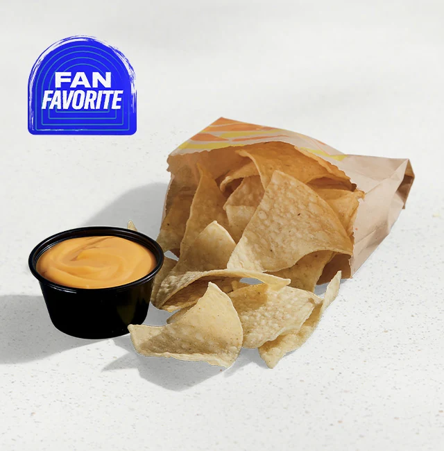 Chips and Nacho Cheese Sauce — official Taco Bell menu photo