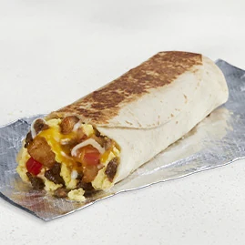 Grande Toasted Breakfast Burrito Sausage — official Taco Bell menu photo