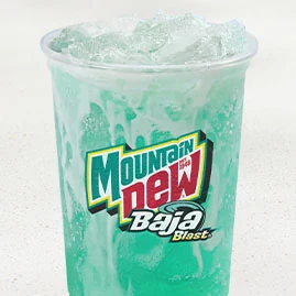 MOUNTAIN DEW® BAJA BLAST® dirty soda — official Taco Bell menu photo