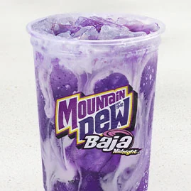 MOUNTAIN DEW BAJA MIDNIGHT™ dirty soda — official Taco Bell menu photo