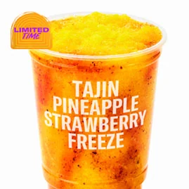 Tajín® Pineapple Strawberry Freeze — official Taco Bell menu photo